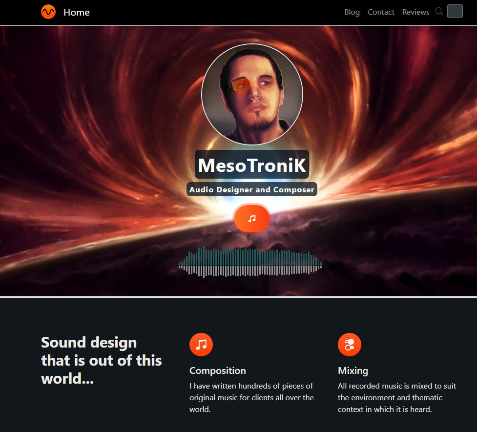 mesotronik audio designer website made by lifecode.work