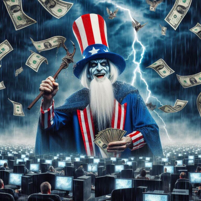 Uncle Sam the money wizard.